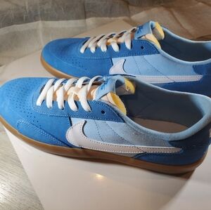 Nike Mens SB Heritage VULC PsyChic Blue White Suede Leather  Skater Shoe SZ 10.5